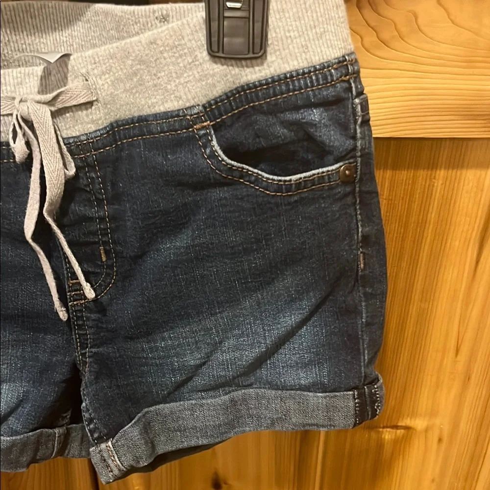 Justice Denim Shorts with Gray Waistband